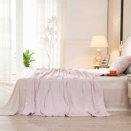 Imported Cotton Fabric Soft Throw Couch//Sofa/Bed/Picnic Printed Lightweight Season Blanket (50 x 60, Pink C)