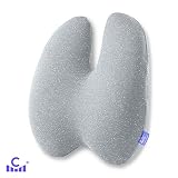 Cushion Lab Extra Dense Lumbar Pillow - Patented Ergonomic Multi-Region Firm Back Support Design for Lower Back Pain Relief - Lumbar Support Cushion w/Strap for Office Chair, Car, Sofa, Plane