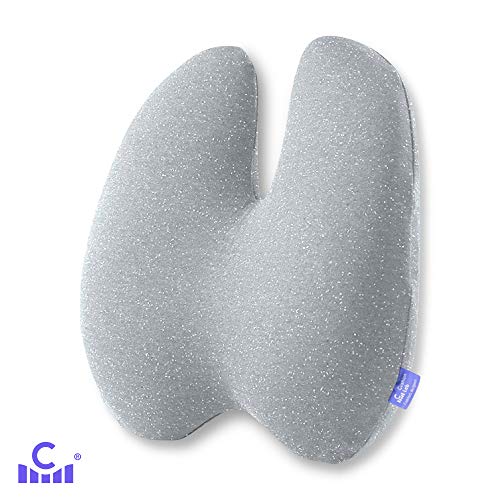 Cushion Lab Extra Dense Lumbar Pillow - Patented Ergonomic Multi-Region Firm Back Support Design for Lower Back Pain Relief - Lumbar Support Cushion w/Strap for Office Chair, Car, Sofa, Plane