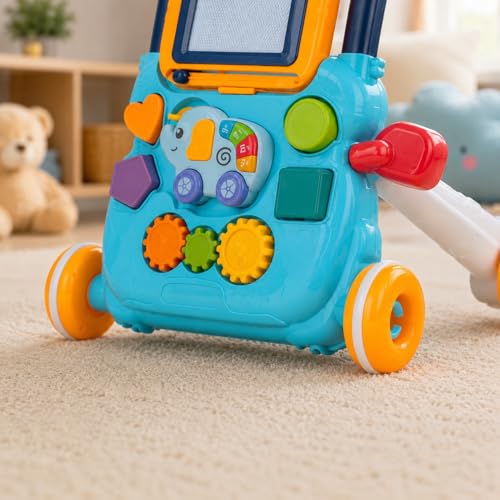 Andador Infantil Educativo Azul com Painel Interativo Musical