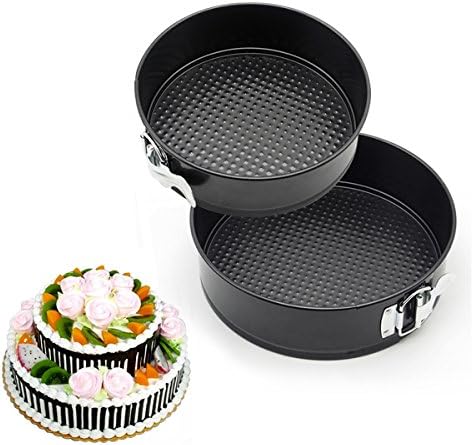 GANJOY 7 Inches &amp; 9 Inches Cake Pan Set Leakproof Springform Pan with Quick Release Latch and Removable Bottom - Round ( Set of 2 )