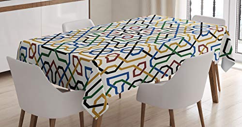 Ambesonne Moroccan Tablecloth, Traditional Moorish
