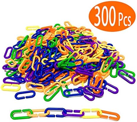 Tretree Linking Math Manipulatives Learning Toys - 300 Pcs Rainbow Mathlinks Counters - Kids Counting Toys Kindergarten Fine Motor Skills