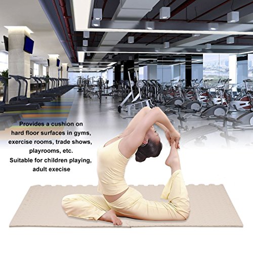 Homgrace Interlocking Floor Mat, EVA Foam Puzzle Tiles, Protection Mats, Childrenâ€™s Soft Foam Eva Play Mats for Gym, Play Area, Exercise, Yoga (beige)