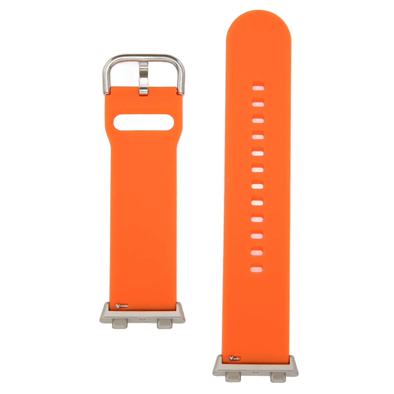 Elprico Watch Band Compatible with, 46mm Soft Silicone Adjustable Silicone Watchband Quick Release Straps Replacement Band(orange)