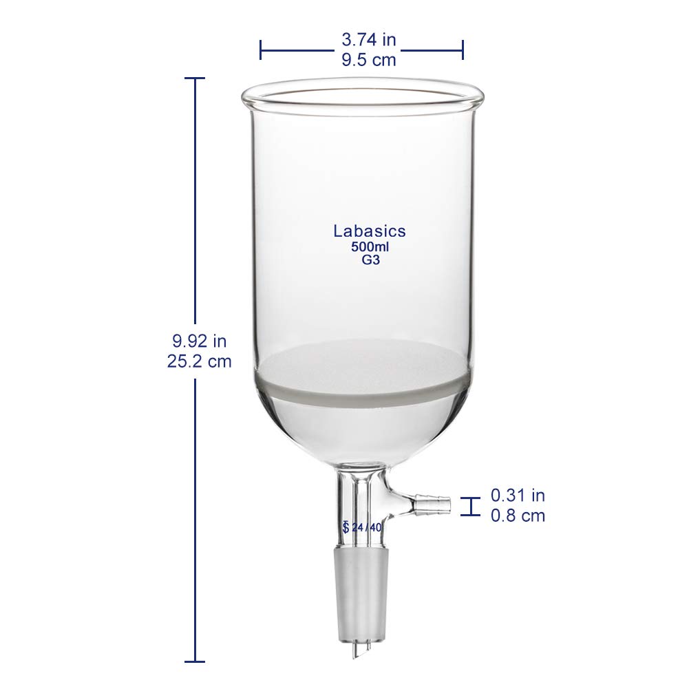 Labasics Borosilicate Glass Buchner Filtering Funnel with Fine Frit (G3), 95mm Inner Diameter, 120mm Depth - Image 3