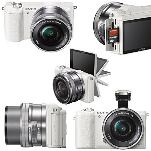 Sony-Alpha-ILCE-5100LW-ILCE-5100LW-ILCE-5100-24MP-16-50mm-Interchangeable-Lens-Camera-with-3-Inch-LCD-White-Sony-SEL50F18-E-50mm-F18-OSS-E-mount-Prime-Lens-Sony-32GB-SD-Card-Wasabi-Power-NP-FW50-Batte
