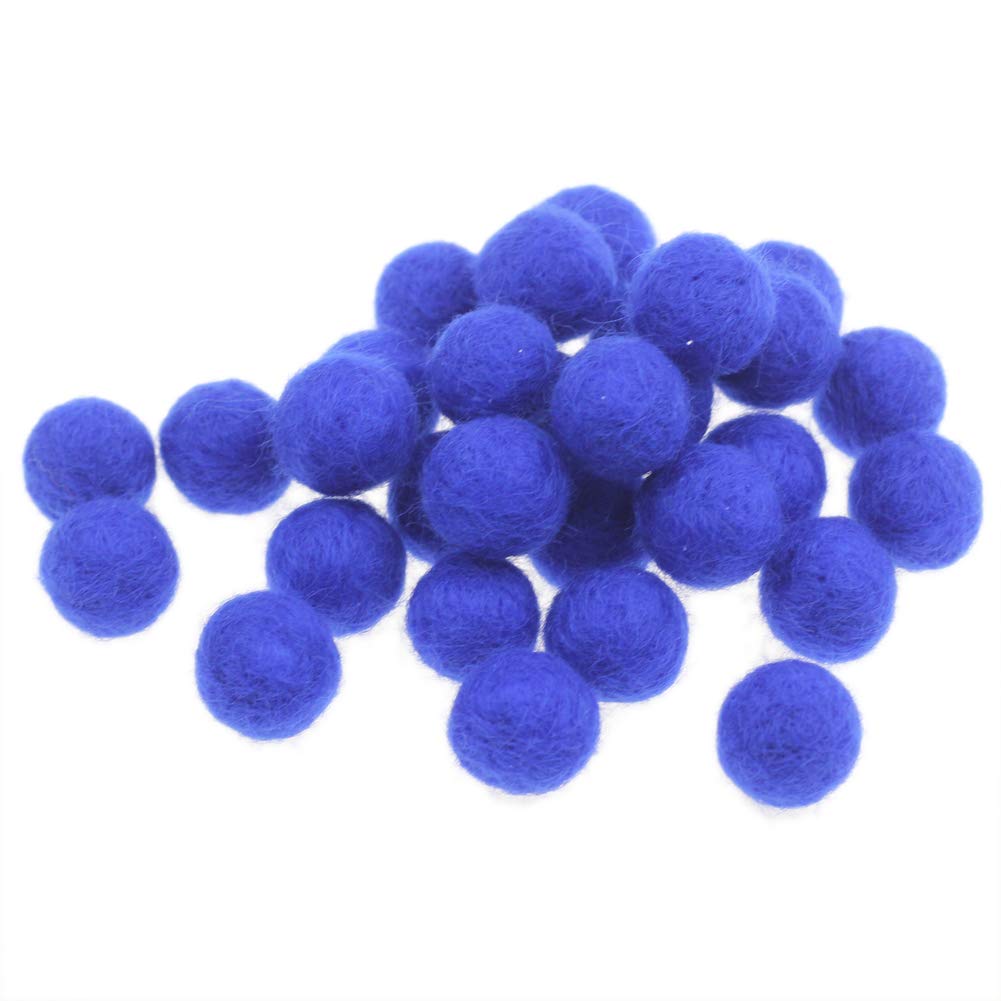 Zasy 20mm Needle Felt Wool Balls Felt Pom Pom Beads DIY Accessories Garlands 30pcs (Royal Blue) — image 1