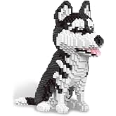 alltogetho 9inch Hight Husky Dog Model Micro Mini Building Blocks Set | Heartwarming desk companion, Fun Gift, Educational Recreational Toy, For Pet Lovers