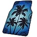 BDK Palm Tree California Carpet Floor Mats for Car SUV - 4 Piece Set, Blue, Licensed Prodcuts, Secure Backing