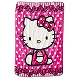 Hello Kitty, Framed Bow 46-Inch-by-60-Inch Super Plush Throw Blanket
