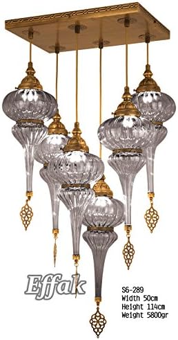 Handblown Glass on Brass Chandelier 45", Pendant, Ceiling Fixtures, Turkish Lamp, Interior Design, Dining Room Lighting, Decorative Lights, Moroccan, Marrakesh, Lantern
