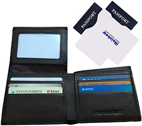 iRainbow RFID Blocking Wallet with 2x Passport Protector RFID Sleeves Excellent for Travel Genuine Leather Credit Card Protector
