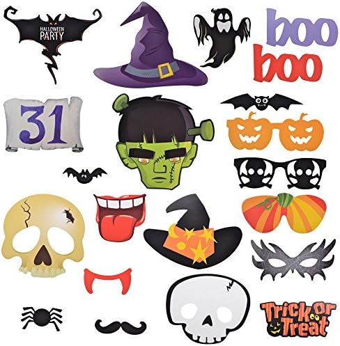 Halloween Party Photo Booth Props - Happytime 2017 New Design Photo Booths for Halloween Party 22pcs Assorted Photo Booth Props Kit
