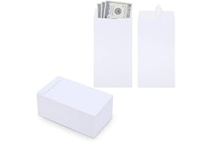 200 Pack Cash Envelopes Self adhesive 6.7x3.5 Inch, Fit for Envelope Money Saving Challenge, White 120 GSM Thick Money Envelo
