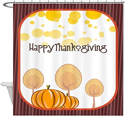 HANHAOKI Stylish Happy Thanksgiving Waterproof Polyester Shower Curtain Liner 48"x72"