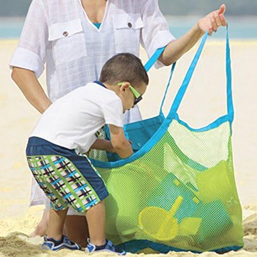 PePeng Large Mesh All Sand Away Beach Bag and Tote for Carrying Toys and Towels, 17.71" x 11.81" x 17.71", Outdoor Baby Shell Organizer Bags