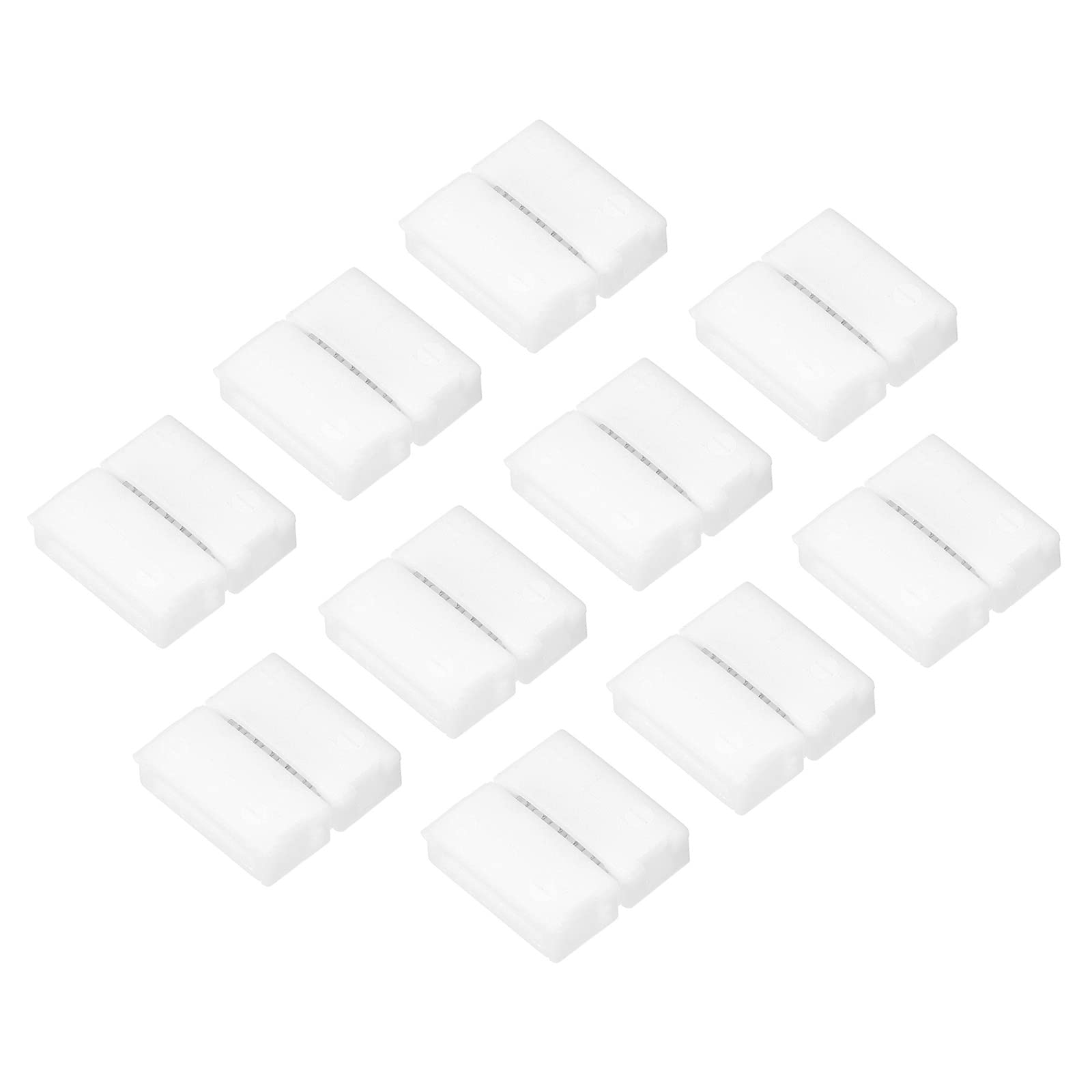 YOKIVE 10 Pack LED Strip Connectors, 6 Conductor 12mm Width | 6 Pin RGB Solderless Adapter Great for Light Strips(White)
