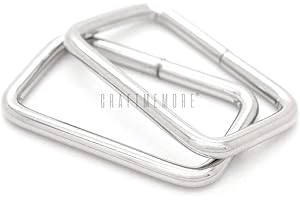CRAFTMEMORE Metal Rectangle Buckle Ring Fits 1-1/4", 1-1/2" Strap Heavy Duty Rectangular Cord for Bag Belt Loop Purse Making (1-1/2" x 20 pcs, Silver)