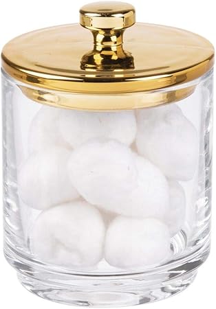 mDesign Glasbehälter mit Deckel fürs Badezimmer – Badzubehör für