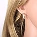 GULICX Gold Tone White Crystal 3mm CZ Cubic Zirconia Girls Hoop Huggie Earrings