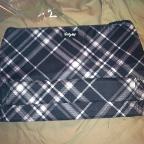 Thirty One Thermal Zipper Pouch in Black Pick Me Plaid - 4060