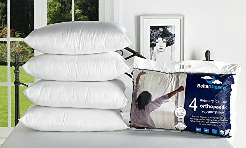Better Dreams Memory Foam Core Pillow 4 Pack Amazon Co Uk
