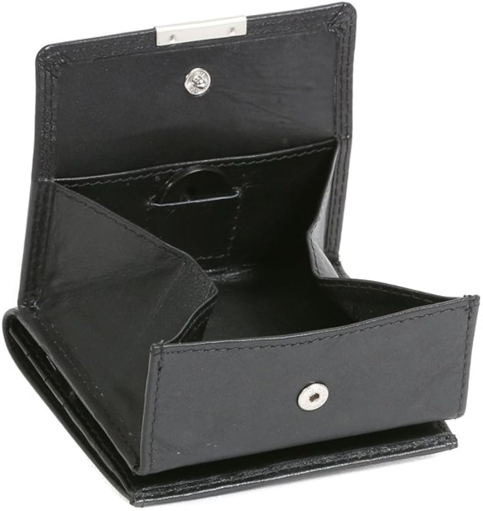 Small Leather Boxed Style wallet with large coin compartment LEAS ...