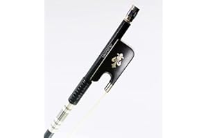 Vingobow 4/4 Carbon Fiber Viola Bow, Natural Horsehair Handmade Viola Bow, Well Balanced with Ebony Fleur-de-Lis Frog for All