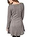 HAPEE Women's Crewneck Knitted Long Sleeve Sweater Dress,Gray,Large