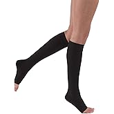 JOBST Relief 20-30 mmHg Compression Stockings, Knee High, Open Toe | Compression Socks for Women/ Men for Tired, Aching or Swollen Legs, Minor Varicosities | Black, X-Large Full Calf