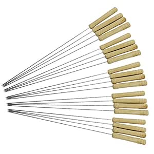 COM-FOUR® 20 pinchos de shashlik y grill de acero inoxidable de lujo