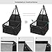 HIPPIH Collapsible Pet Booster Car Seat - Two Support Bars, Portable Small Dog Cat Car Carrier with Safety Leash and Zipper Storage Pocket (All Black)