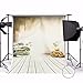 MOHOO 5x7ft Cotton Polyester Bear Ballon Wooden Floor Children Photography Backdrop Collapsible Washable Background Photo Studio Props (Updated Material)1.6mx2.1m