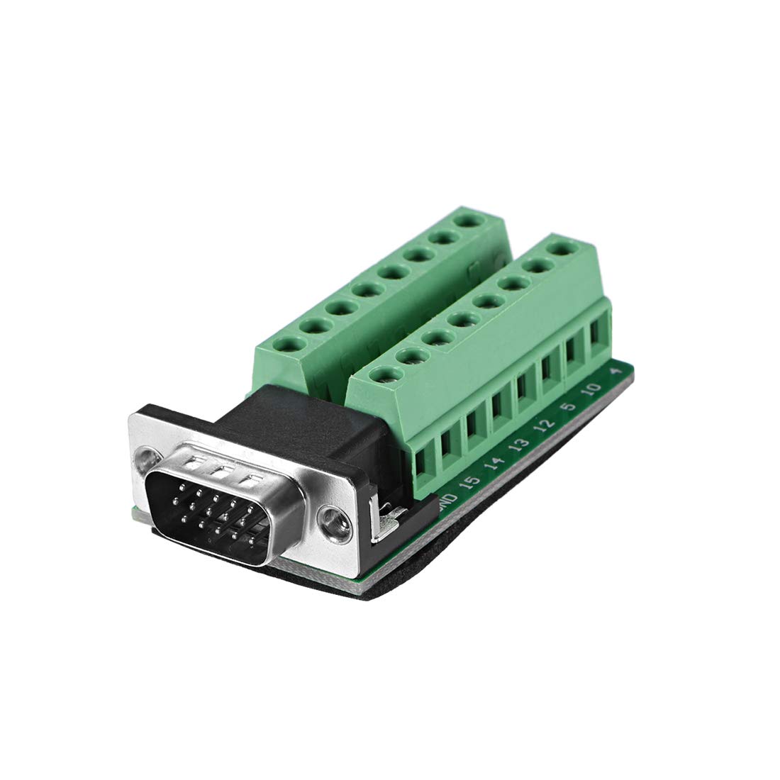 sourcing map D-sub DB15 Breakout Board Connector 15 Pin 3-row Male Port Solderless Terminal Block Adapter