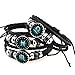 Rosemes Retro 12 Constellation Beaded Hand Woven Leather Bracelet PUNK Chain Cuff