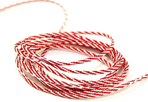 Amazon Com Berisfords 3mm Bakers Twine Ribbon Cord 4 Red White