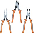 Klein Tools 9420R 1000V Insulated Plier Tool Set with Long-Nose Pliers, Side-Cutting Pliers and Diagonal Cutting Pliers, 3-Piece