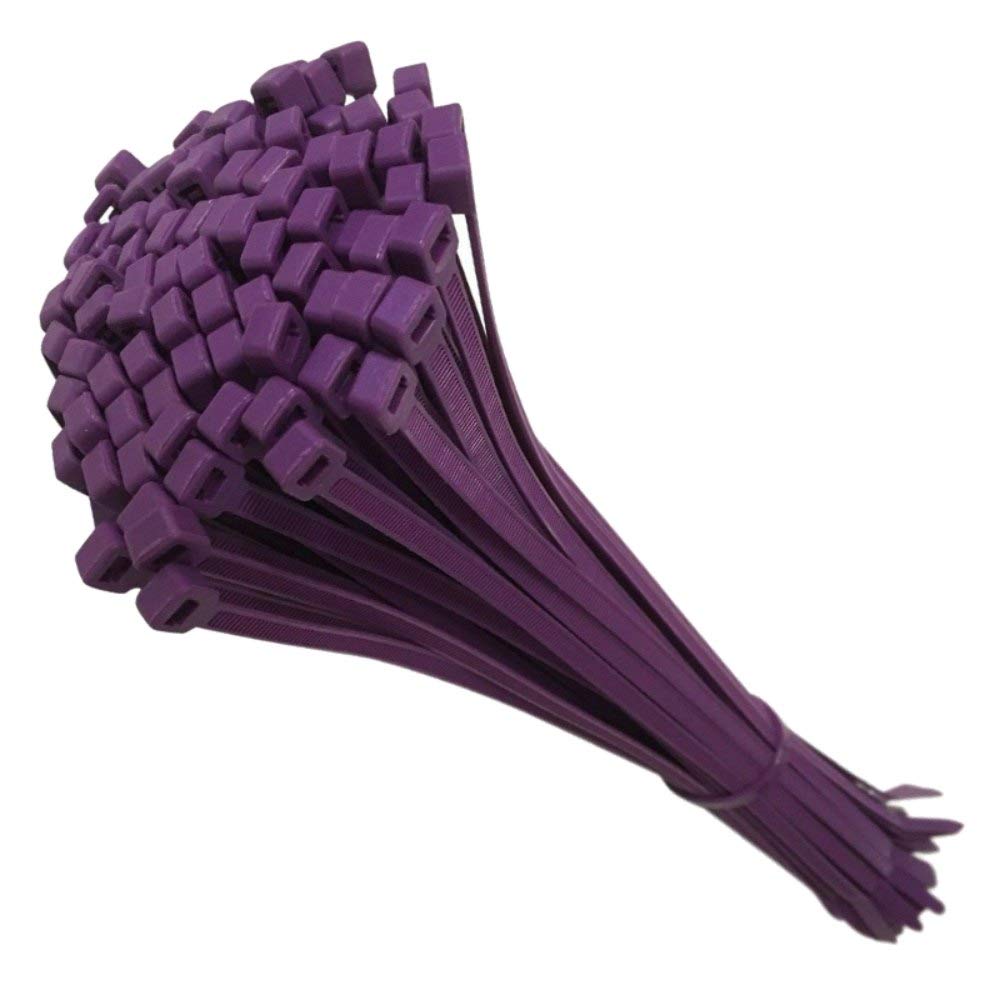 50 Tie Wraps Cable Ties Fasteners Wire Zip Strap Cord Strong Nylon Plastic Durable (Large 300mm, Purple)