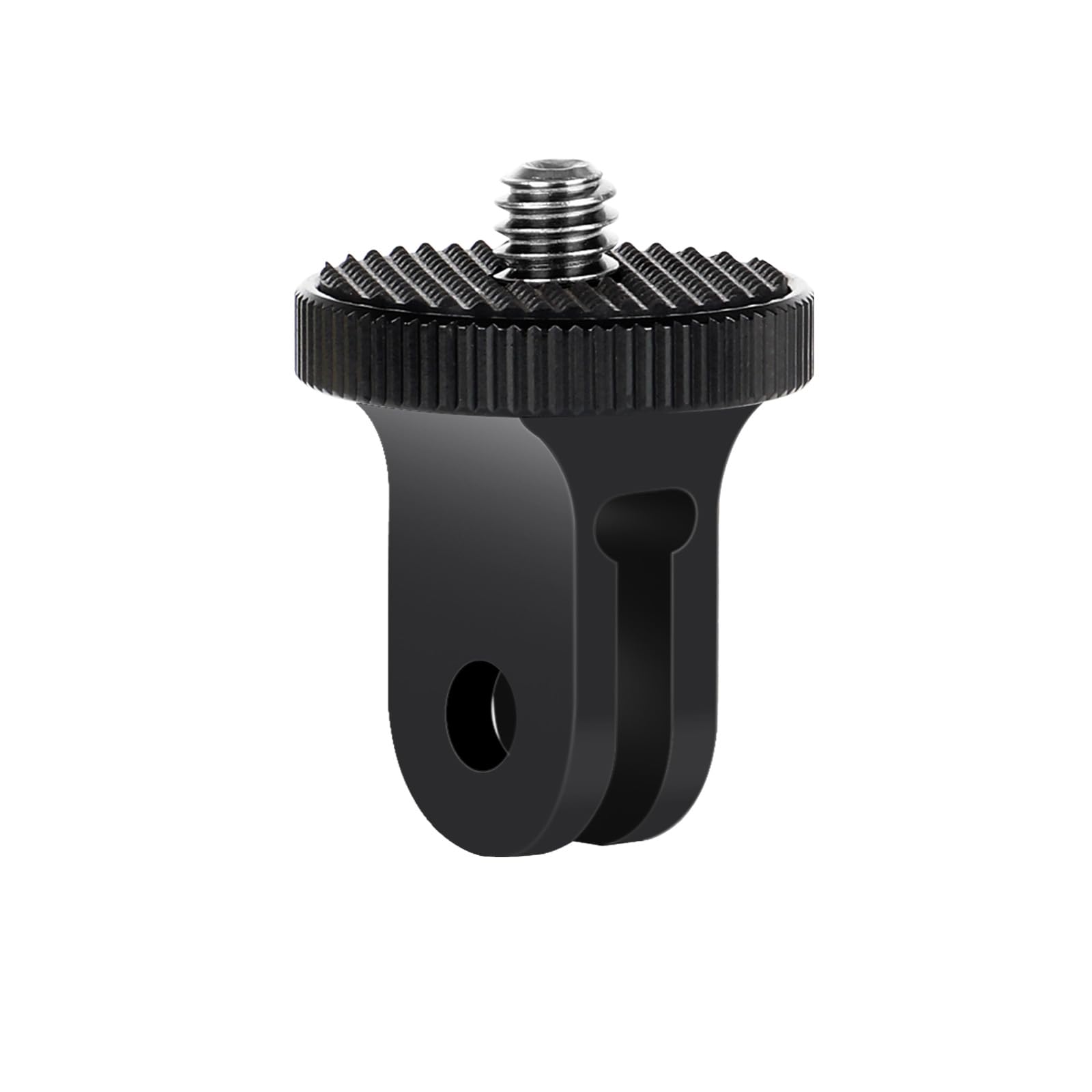 HSU Aluminium 1/4"-20 Camera Mount Conversion Tripod Adapter for Go Pro Mounts, Insta360, Sony, Xiaomi Yi, or Other Action Cameras (1 Pack, Black)