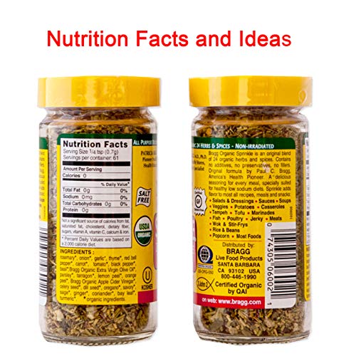 Braggs Organic Sprinkle Seasoning Braggs Liquid Aminos Bundle Bragg