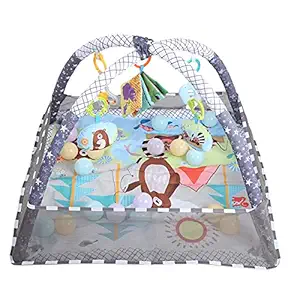 Baby Play Mat, Toddler Activity Gym Newborn Crawling for Neck Movement for Auditory Development for Sensory Exploration(Grey)