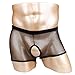 YiZYiF Sexy Men's Underwear Open Front Crotchless Lace Boxer Briefs (Medium(Waistline 24.5-34.0