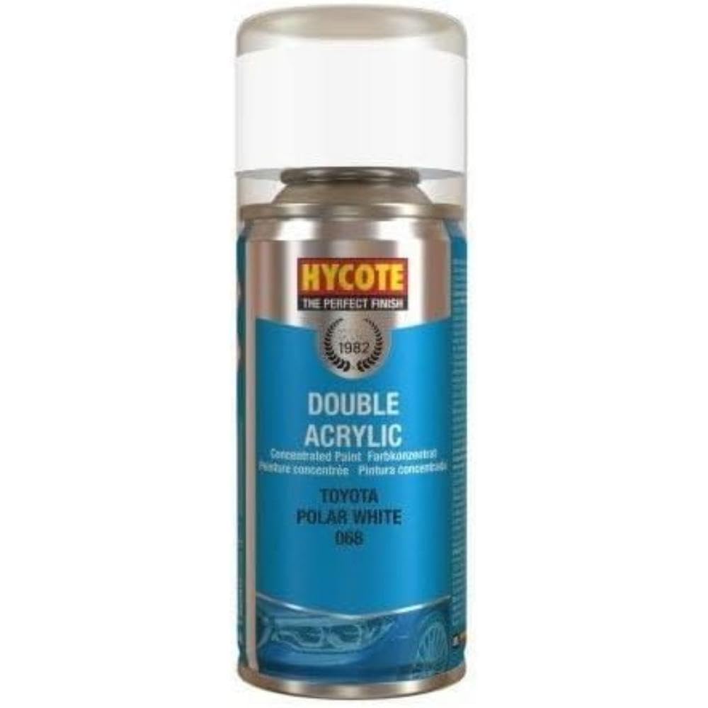 Hycote Double Acrylic Aerosol Car Spray Paint, Toyota - Polar White, 150 ml