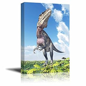 Canvas Prints Wall Art - Dinosaur Acrocanthosaurus for a Boys Bedroom | Modern Wall Decor/Home Decoration Stretched Gallery Canvas Wrap Giclee Print. Ready to Hang - 12" x 18"
