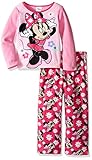 Disney Girls' Toddler Girls' Minnie Mouse 2-Piece Fleece Pajama Set, Pink, 3T