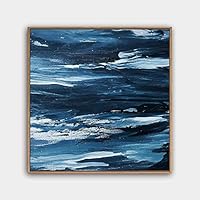 Framed Canvas Wall Art Abstract Color Painting Canvas Prints Home Artwork Decoration for Living Room,Bedroom - 16x16 inches