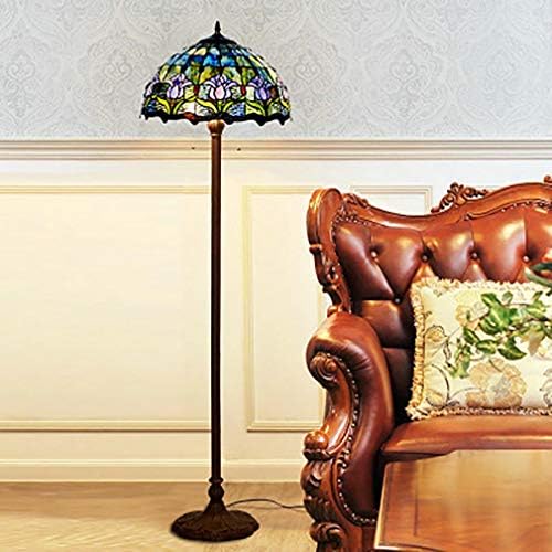 16 inch Tiffany Style Floor lamp Living Room Bedroom Study Blue Tulip Glass Lighting