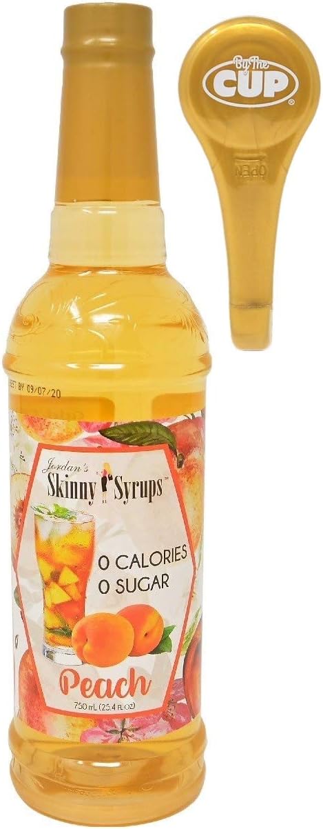 Jordan's Skinny Syrups Sugar Free Peach 750 ml Bottle with By The Cup Syrup Pump
