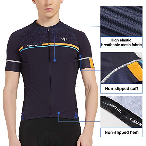 Santic Cycling Jerseys for Mens Cycling Jersey Short Sleeves Cycling Tops Bike Jersey Stretchable with Pockets - Image 7